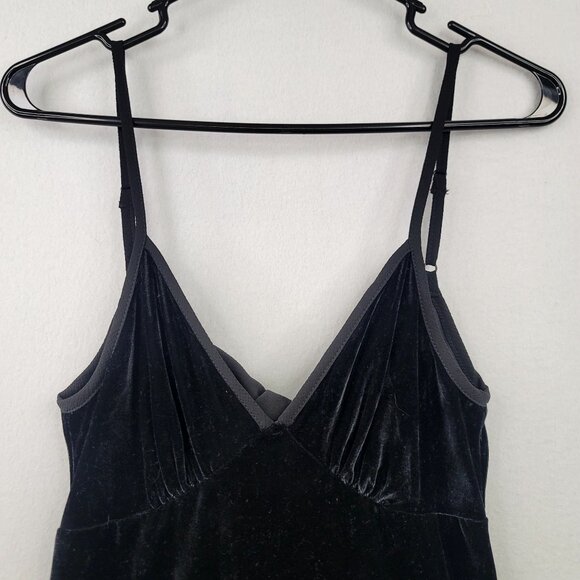 Band Of The Free Black Velvet Slip Dress Adjust Straps Back Tie Bow Detail XS - Picture 5 of 9
